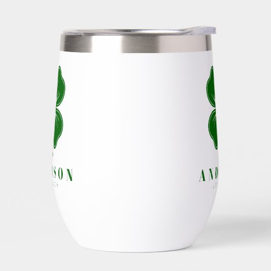 Irish Lucky Four Green Leaf Clover met naam (Links)