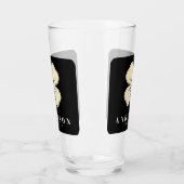 Irish Lucky Four Leaf Clover met de naam Black Pin Glas (Links)