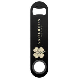 Irish Lucky Four Leaf Clover met de naam Black Speed Flessenopener