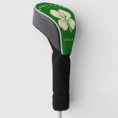 Irish Lucky Four Leaf Clover met de naam Green Golfheadcover (Schuin)