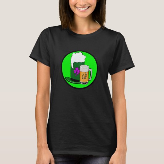 Irish lucky shamrock with beer mug St Patrick's Da T-shirt (Voorkant)
