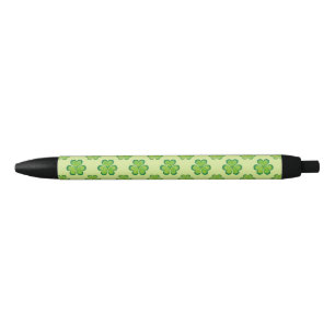 Irish Lucky Shamrocks Clovers Seamless Pattern Zwarte Inkt Pen