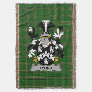 Irish Lyons of Lyne Wapen Familie Crest Ire Deken