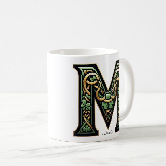Irish M Monogram Coffee Mug (Devant droit)