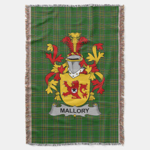 Irish Mallory Coat of Arms Family Crest Ireland Deken