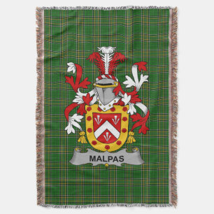 Irish Malpas wapenschild Family Crest Ireland Deken