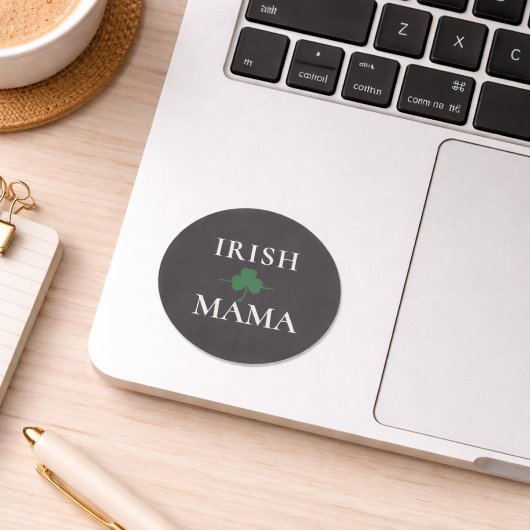 Irish Mama Shamrock  Ronde Sticker