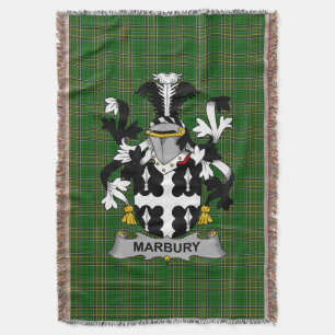 Irish Marbury Coat of Arms Family Crest Ireland Deken