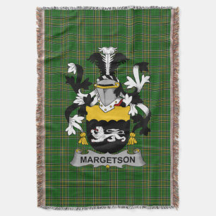 Irish Margetson Coat of Arms Family Crest Ireland Deken