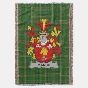 Irish Marsh Coat of Arms Family Crest Ireland Deken