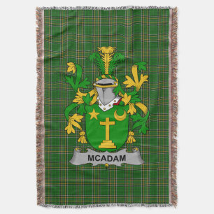 Irish McAdam Coat of Arms Family Crest Ireland Deken