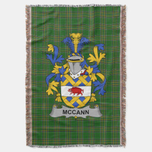 Irish McCann Coat of Arms Family Crest Ireland Deken