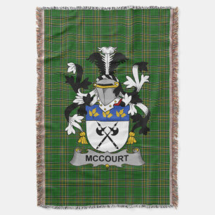 Irish McCourt Coat of Arms Family Crest Ireland Deken