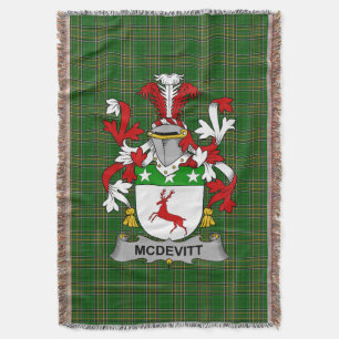 Irish McDevitt Coat of Arms Family Crest Ireland Deken