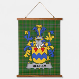 Irish Mecham Coat of Arms Family Crest Hangend Wandkleed