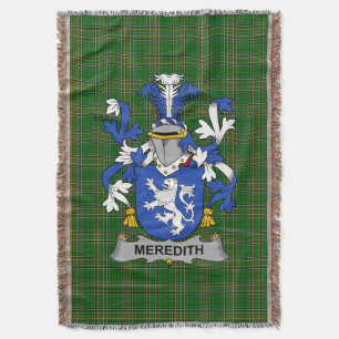 Irish Meredith Coat of Arms Family Crest Ireland Deken