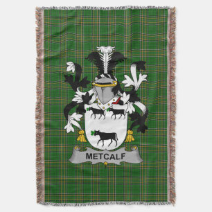 Irish Metcalf of Metcalfe Wapen Familiezorg Deken
