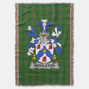 Irish Middleton Coat of Arms Family Crest Ireland Deken