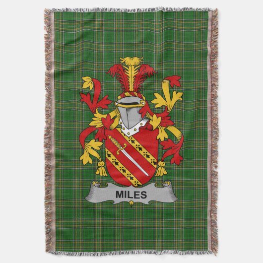 Irish Miles of Moyles Coat of Arms Family Crest I Deken (Voorkant Verticaal)