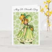 Irish Miss in Bonnet Kaart (Gele Bloem)