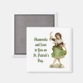 Irish Miss Square Magnet Magneet (Voorkant / Achterkant)