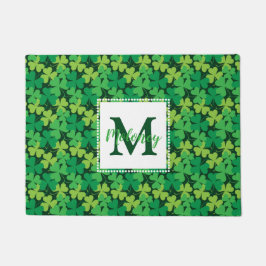 Irish Monogram Shamrocks Doormat Deurmat