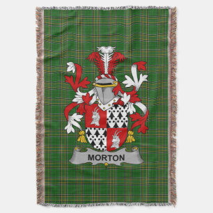 Irish Morton Coat of Arms Family Crest Ireland Deken