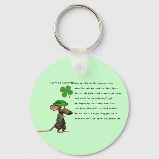 Irish Mouse drink bier Sleutelhanger (Voorkant)