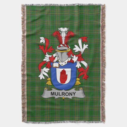 Irish Mulrony of O_Mulroney Wapenschild familie C Deken (Voorkant Verticaal)