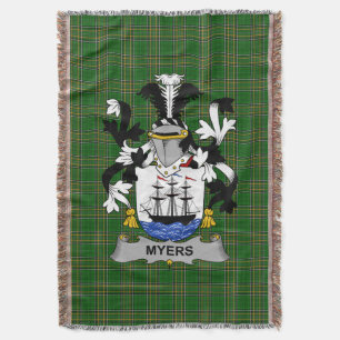 Irish Myers Coat of Arms Family Crest Ireland Deken