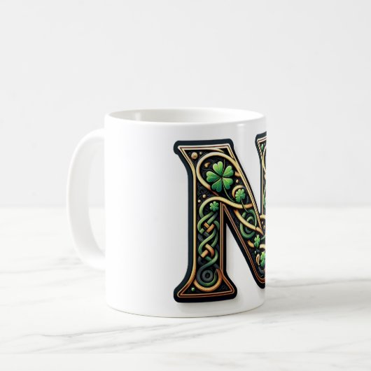 Irish N Monogram Coffee Mug (Devant gauche)