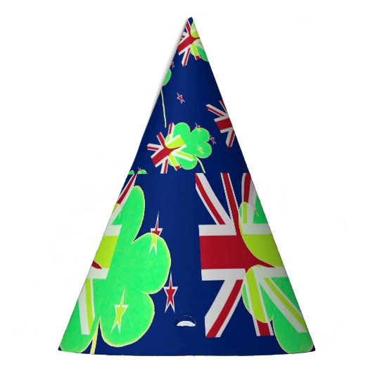 Irish New Zealand Flag Shamrock Clover St. Patrick Feesthoedjes (Links)