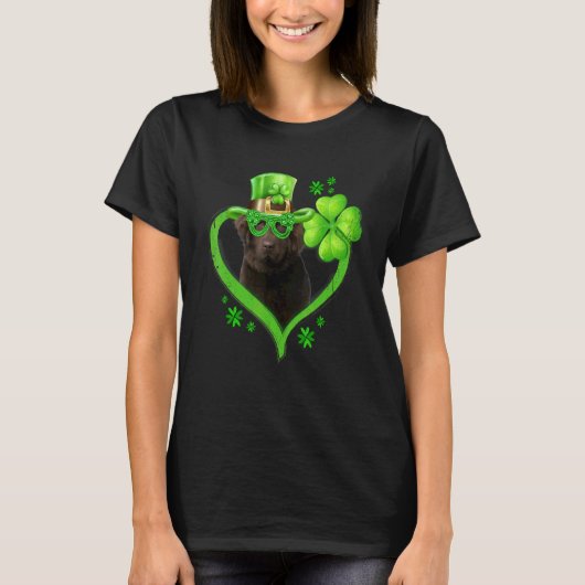 Irish Newfoundland Dog Love Shamrock St Patrick S T-shirt (Voorkant)