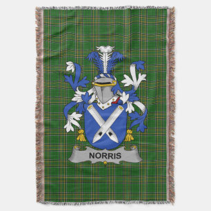 Irish Norris Coat of Arms Family Crest Ireland Deken