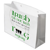 Irish not Irish Original St Patrick Grand sac cade (Dos Angle)