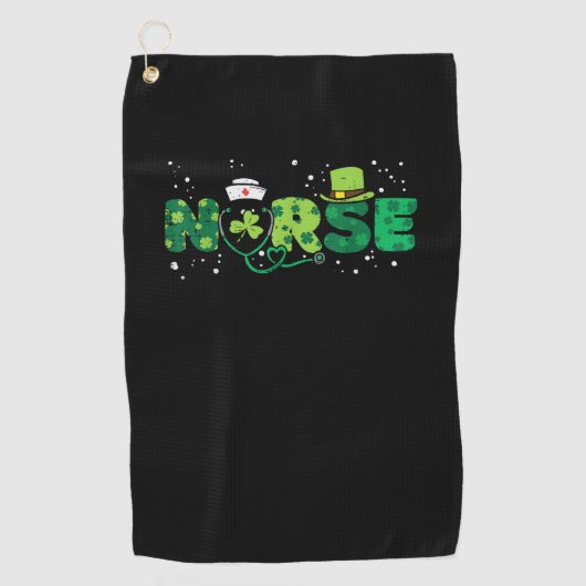 Irish Nurse Stethoscoop Scrub St Patricks Day Nurs Golfhanddoek (Voorkant)