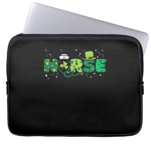 Irish Nurse Stethoscoop Scrub St Patricks Day Nurs Laptop Sleeve