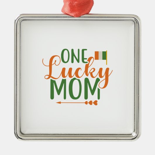 Irish One Lucky Mam Metalen Ornament (Voorkant)