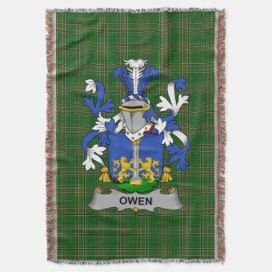 Irish Owen Coat of Arms Family Crest Ireland Deken
