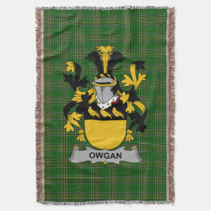 Irish Owgan Coat of Arms Family Crest Ireland Deken