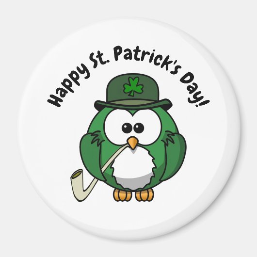 Irish Owl Circle Magnet Magneet (Voorkant)