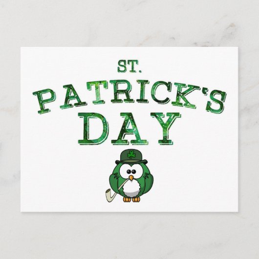 Irish Owl Holiday Briefkaart (Voorkant)