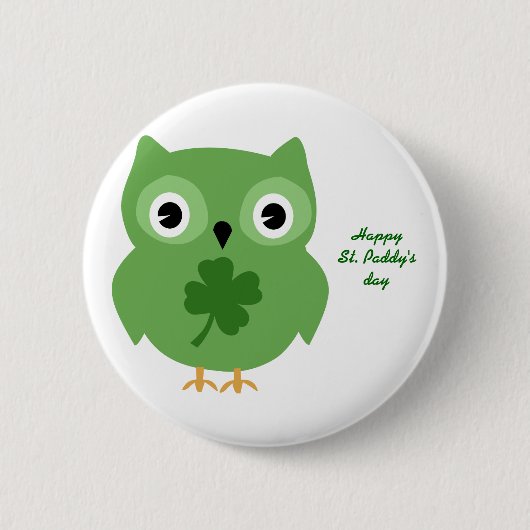 Irish Owl Ronde Button 5,7 Cm (Voorkant)