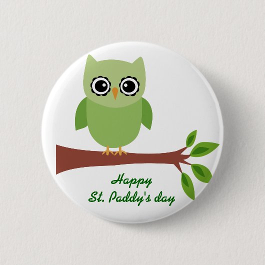Irish Owl Ronde Button 5,7 Cm (Voorkant)
