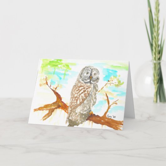 Irish Owl Thank You Card Bedankkaart (Voorkant)