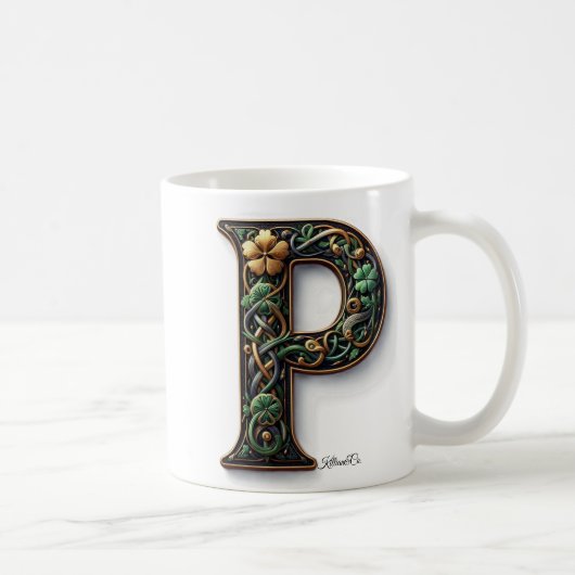 Irish P Monogram Coffee Mug (Droite)