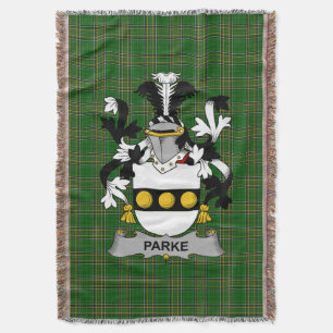 Irish Parke Coat of Arms Family Crest Ireland Deken