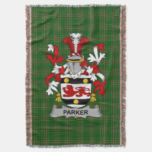 Irish Parker Coat of Arms Family Crest Ireland Deken