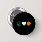 Irish Peace Love & Shamrocks Ronde Button 5,7 Cm (Voorkant /achterkant)