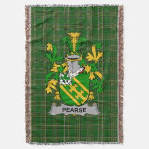 Irish Pearse Coat of Arms Family Crest Ireland Deken